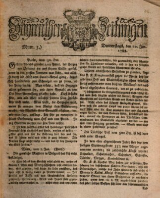 Bayreuther Zeitung Donnerstag 10. Januar 1788