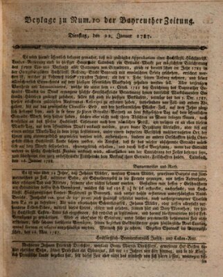 Bayreuther Zeitung Dienstag 22. Januar 1788