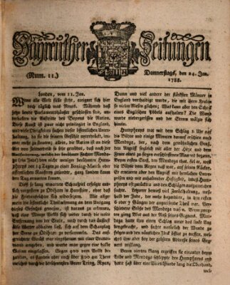 Bayreuther Zeitung Donnerstag 24. Januar 1788