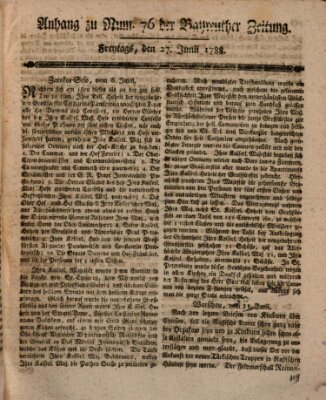 Bayreuther Zeitung Freitag 27. Juni 1788