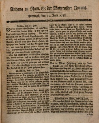 Bayreuther Zeitung Freitag 25. Juli 1788
