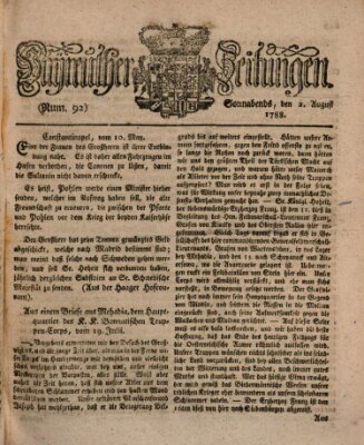 Bayreuther Zeitung Samstag 2. August 1788