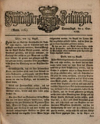 Bayreuther Zeitung Donnerstag 4. September 1788
