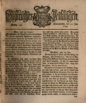 Bayreuther Zeitung Samstag 31. Januar 1789