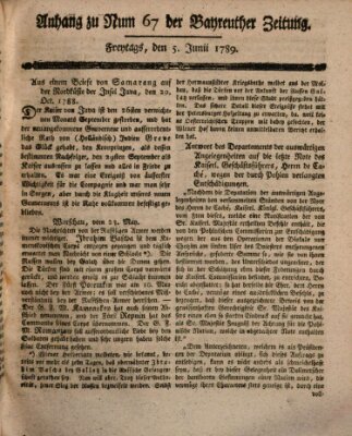 Bayreuther Zeitung Freitag 5. Juni 1789