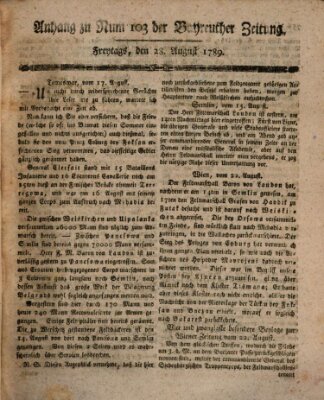 Bayreuther Zeitung Freitag 28. August 1789