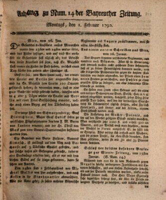 Bayreuther Zeitung Montag 1. Februar 1790