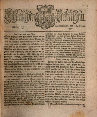 Bayreuther Zeitung Donnerstag 11. Februar 1790