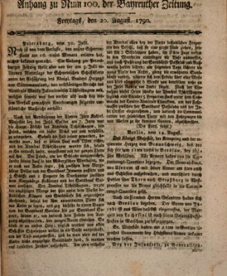 Bayreuther Zeitung Freitag 20. August 1790