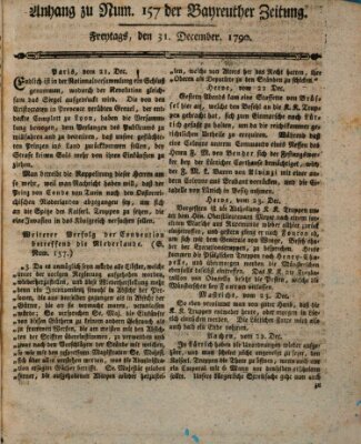 Bayreuther Zeitung Freitag 31. Dezember 1790