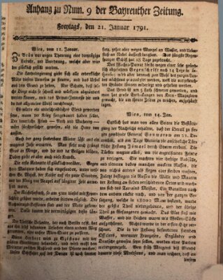 Bayreuther Zeitung Freitag 21. Januar 1791