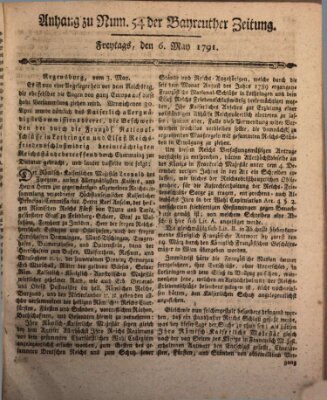 Bayreuther Zeitung Freitag 6. Mai 1791