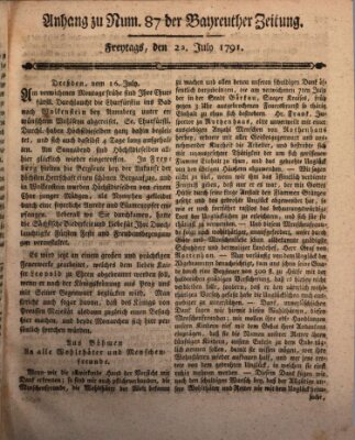 Bayreuther Zeitung Freitag 22. Juli 1791