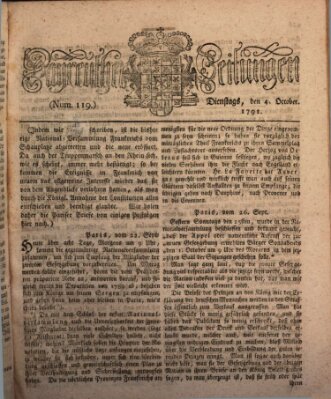 Bayreuther Zeitung Dienstag 4. Oktober 1791