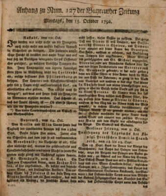 Bayreuther Zeitung Montag 15. Oktober 1792