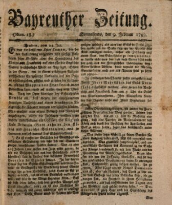 Bayreuther Zeitung Samstag 9. Februar 1793