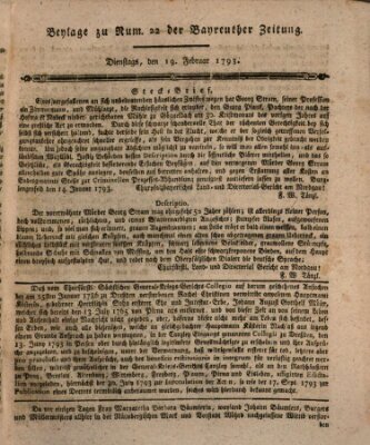 Bayreuther Zeitung Dienstag 19. Februar 1793