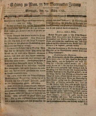 Bayreuther Zeitung Dienstag 19. März 1793
