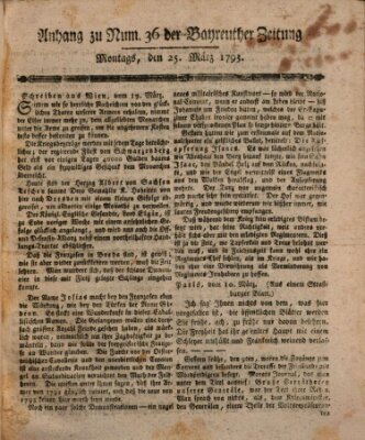Bayreuther Zeitung Montag 25. März 1793