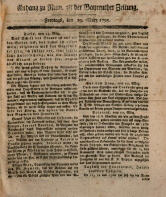 Bayreuther Zeitung Freitag 29. März 1793