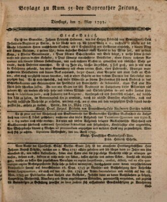 Bayreuther Zeitung Dienstag 7. Mai 1793