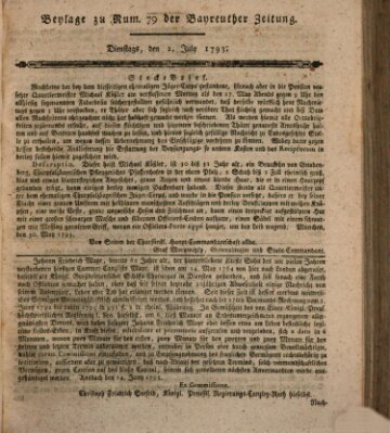 Bayreuther Zeitung Dienstag 2. Juli 1793