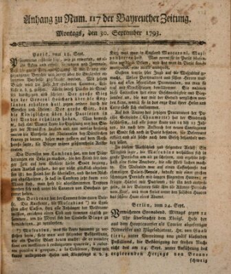 Bayreuther Zeitung Montag 30. September 1793