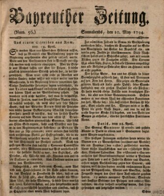 Bayreuther Zeitung Samstag 10. Mai 1794