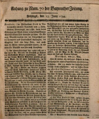Bayreuther Zeitung Freitag 13. Juni 1794