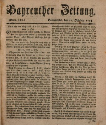 Bayreuther Zeitung Samstag 11. Oktober 1794