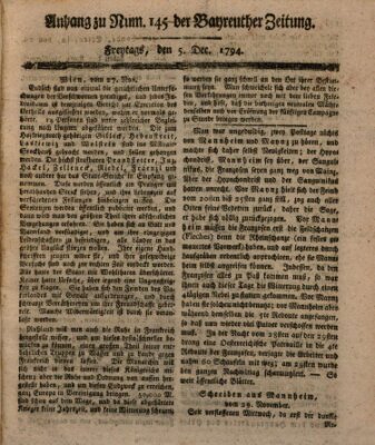Bayreuther Zeitung Freitag 5. Dezember 1794