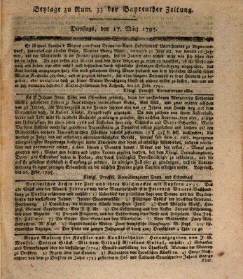 Bayreuther Zeitung Dienstag 17. März 1795