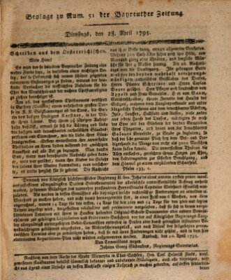 Bayreuther Zeitung Dienstag 28. April 1795