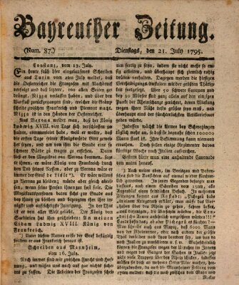 Bayreuther Zeitung Dienstag 21. Juli 1795