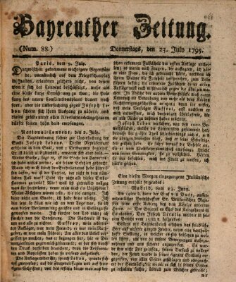 Bayreuther Zeitung Donnerstag 23. Juli 1795