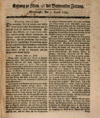 Bayreuther Zeitung Montag 3. August 1795