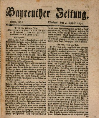 Bayreuther Zeitung Dienstag 4. August 1795