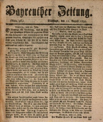 Bayreuther Zeitung Dienstag 11. August 1795
