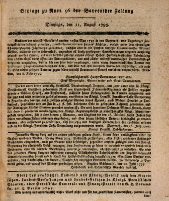 Bayreuther Zeitung Dienstag 11. August 1795