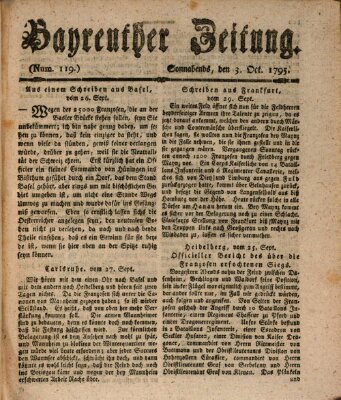 Bayreuther Zeitung Samstag 3. Oktober 1795