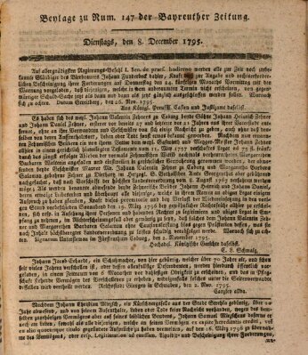 Bayreuther Zeitung Dienstag 8. Dezember 1795