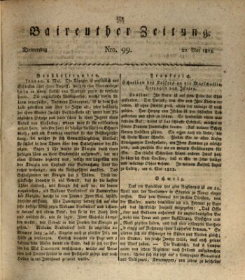 Bayreuther Zeitung Donnerstag 20. Mai 1813