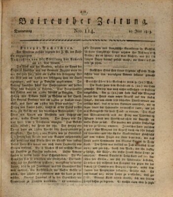 Bayreuther Zeitung Donnerstag 10. Juni 1813