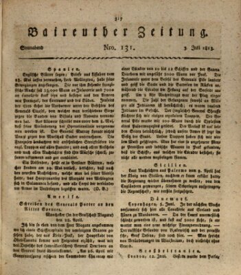 Bayreuther Zeitung Samstag 3. Juli 1813