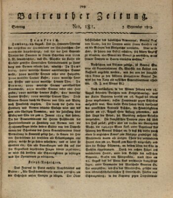 Bayreuther Zeitung Sonntag 5. September 1813