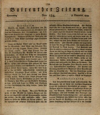 Bayreuther Zeitung Donnerstag 9. September 1813