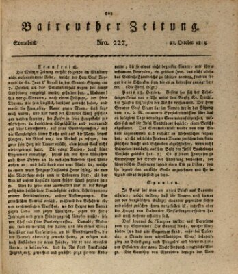Bayreuther Zeitung Samstag 23. Oktober 1813