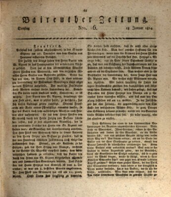 Bayreuther Zeitung Dienstag 18. Januar 1814