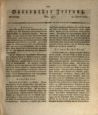 Bayreuther Zeitung Donnerstag 24. Februar 1814