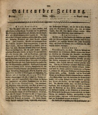 Bayreuther Zeitung Montag 1. August 1814